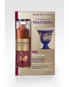 PANTHEON BRANDY 7-STAR 38% + CERAMIC CUP @70 CL