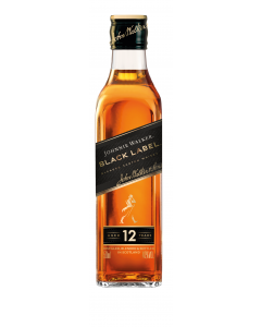 JOHNNIE WALKER BLACK LABEL 12 YEAR OLD SCOTCH WHISKY MINIAT  @5CL.BOT.