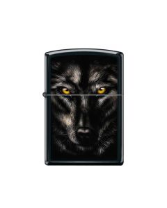 ZIPPO LIGHTER BLACK WOLF FACE 218 REF154405@1EA