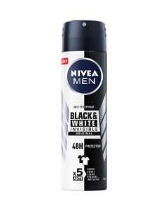 NIVEA MEN DEO SPRAY INVISIBLE BLKWHT REF.036483..@150ML.CAN