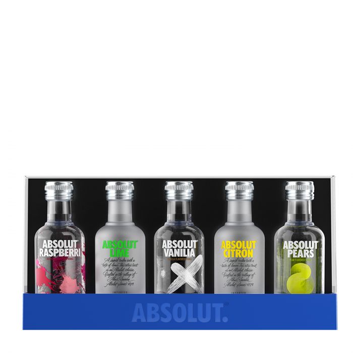 Absolut Vodka Vibe Gift Set - Flavoured Vodka Miniature Alcohol Bottles  Including Lime, Vanilia & More Pack